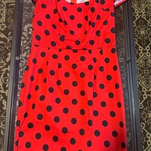 Grace Karin Red Dress with Black Polka Dots